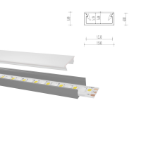 2m Aufbauprofil flach für maximal 13mm LED Lichtband A1